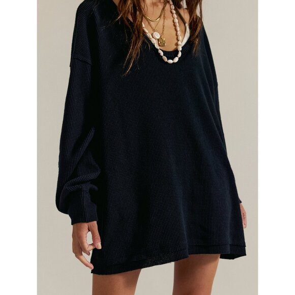 🆕 FREE PEOPLE We The Free Coast 2 Coast Thermal / Black - Picture 4 of 5